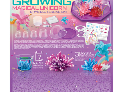 4M Kristallide kasvatamise komplekt Maagiline ükssarvik kristall-terraaariumis