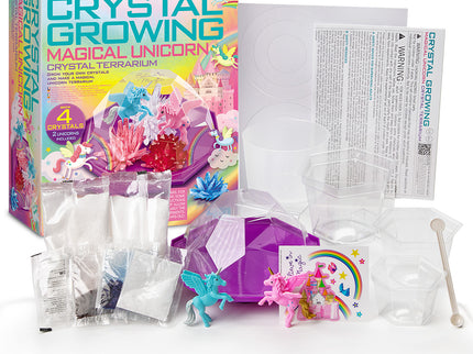 4M Kristallide kasvatamise komplekt Maagiline ükssarvik kristall-terraaariumis