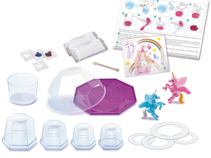 4M Kristallide kasvatamise komplekt Maagiline ükssarvik kristall-terraaariumis