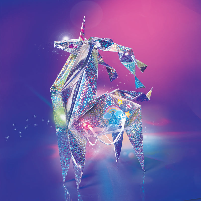 4M KidzMaker DIY komplekt Vilkuv holograafiline origami ükssarvik