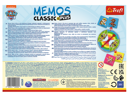 TREFL PAW PATROL Memo klassikaline Plus Käpapatrull