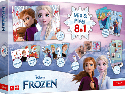 TREFL FROZEN lauamängude komplekt 8in1 Mix&amp;play