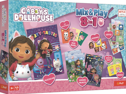 TREFL GABBY´S DOLLHOUSE lauamängude komplekt 8in1 Mix&amp;Play Gabby's Dollhouse