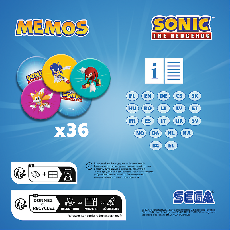 TREFL SONIC THE HEDGEHOG Memo 36 Sonic