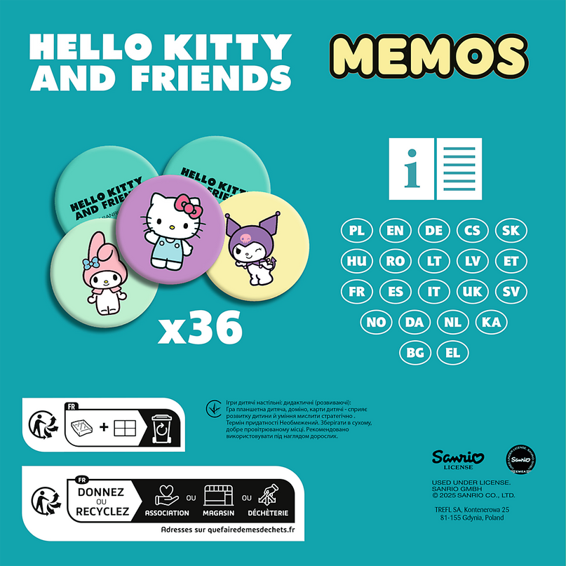 TREFL HELLO KITTY Memo 36 Hello Kitty