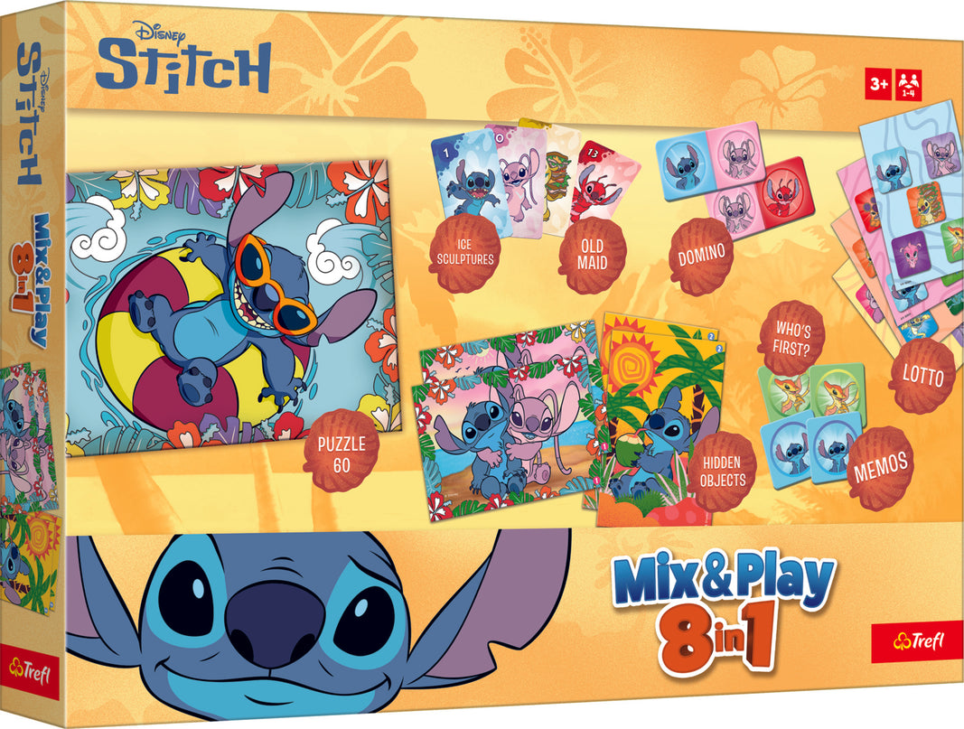TREFL DISNEY STITCH lauamängude komplekt 8in1 Mix&play