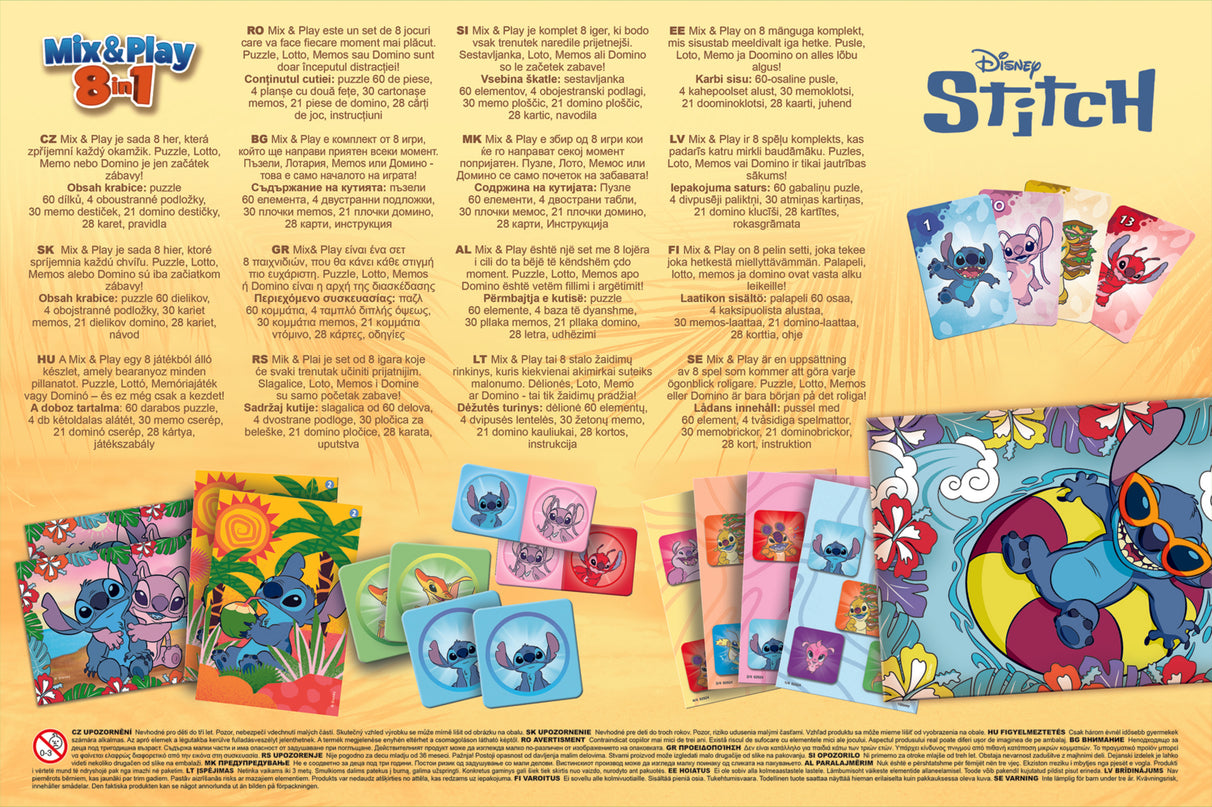 TREFL DISNEY STITCH lauamängude komplekt 8in1 Mix&play