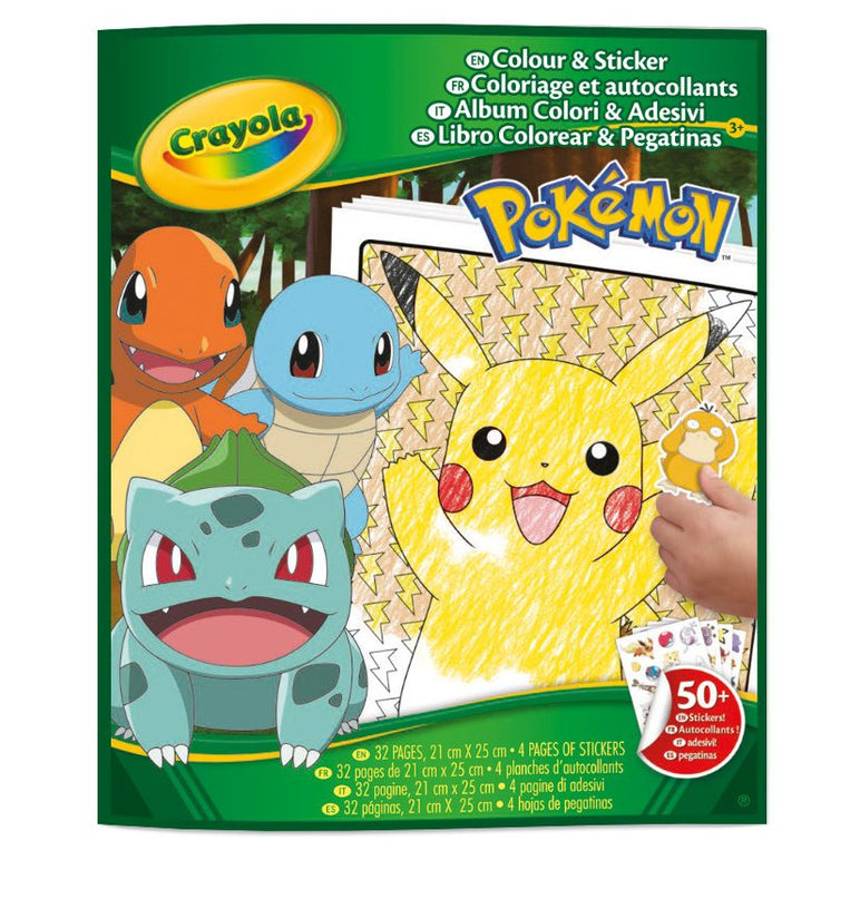 CRAYOLA POKEMON Värvimis- ja kleepimisraamat