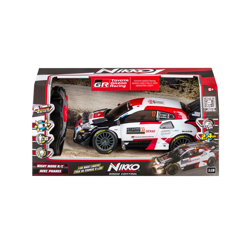NIKKO raadioteel juhitav auto Night Mode - Toyota Gazoo Racing - Ogier, skaala 1:18