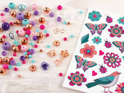 MAKE IT REAL Käsitöökomplekt - Pärlitega Käevõrud ja tatood - Lilled