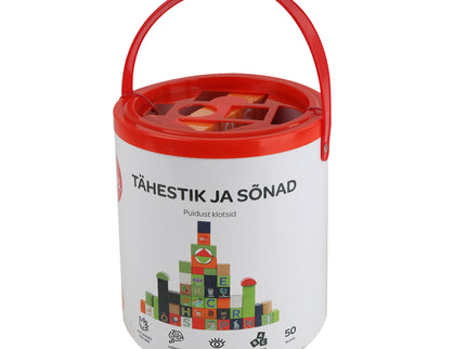 bo. puidust klotsid Tähestik ja Sõnad (eesti keeles)