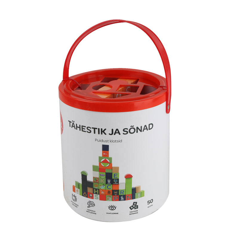 bo. puidust klotsid Tähestik ja Sõnad (eesti keeles)