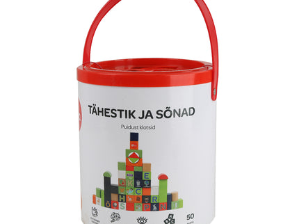 bo. puidust klotsid Tähestik ja Sõnad (eesti keeles)