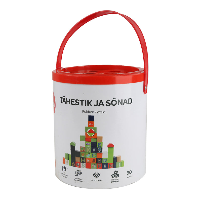 bo. puidust klotsid Tähestik ja Sõnad (eesti keeles)