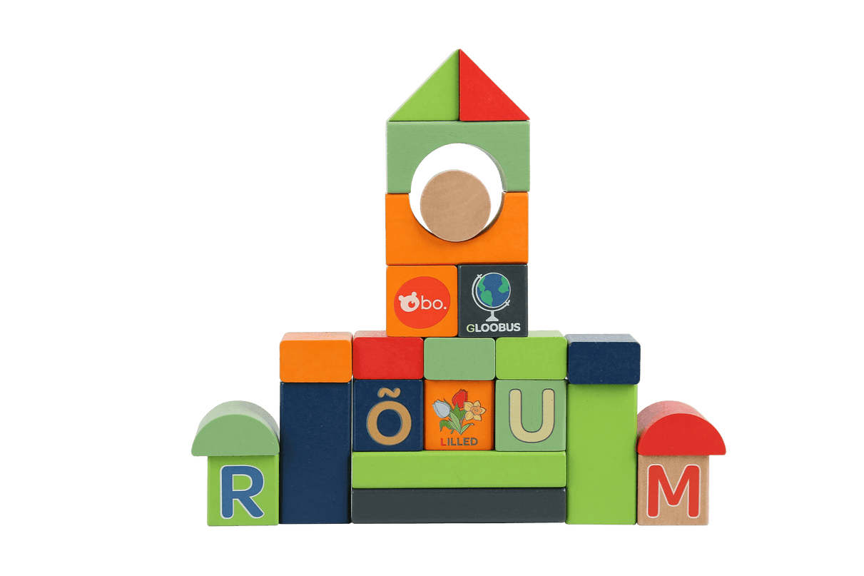 bo. puidust klotsid Tähestik ja Sõnad (eesti keeles)