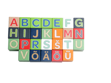 bo. puidust klotsid Tähestik ja Sõnad (eesti keeles)