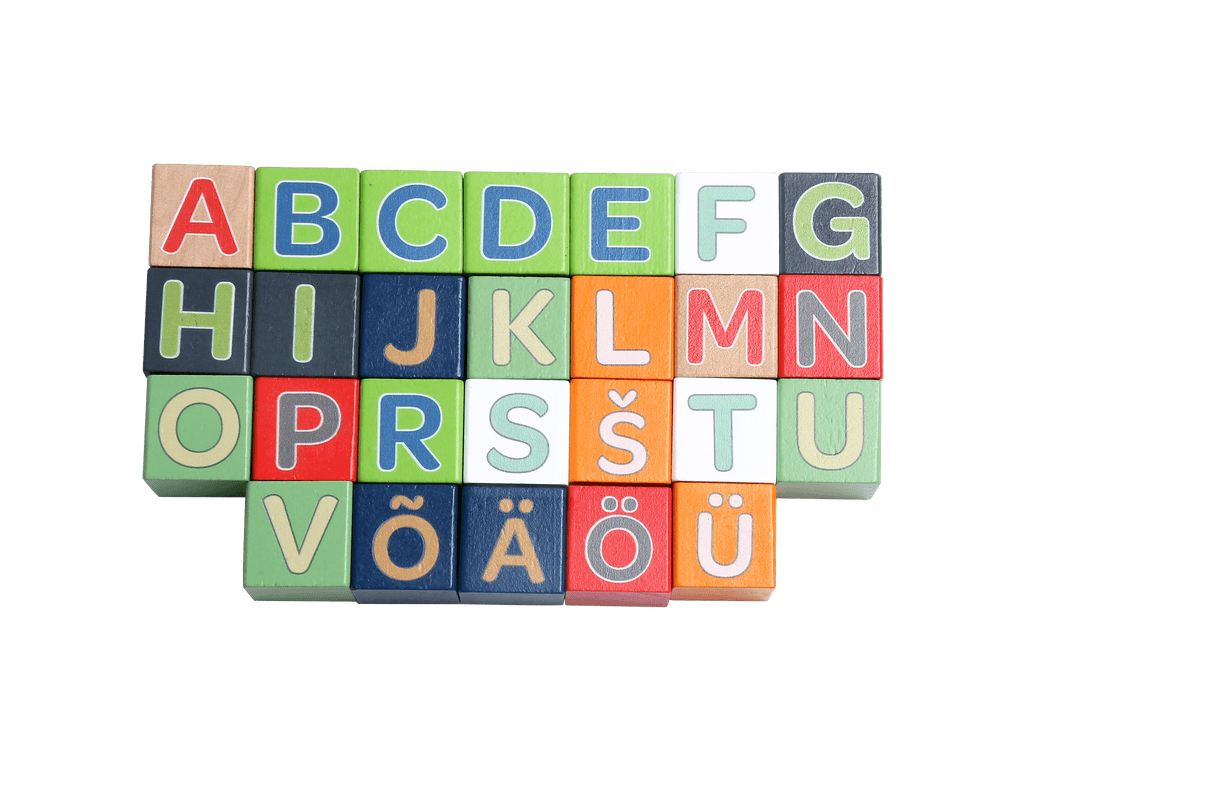 bo. puidust klotsid Tähestik ja Sõnad (eesti keeles)