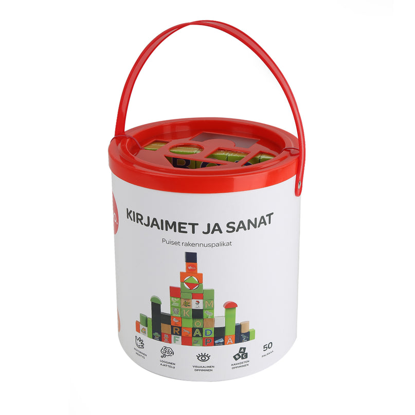 bo. puidust klotsid „Tähestik ja sõnad” FIN