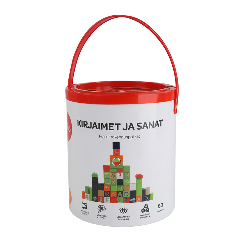 bo. puidust klotsid „Tähestik ja sõnad” FIN