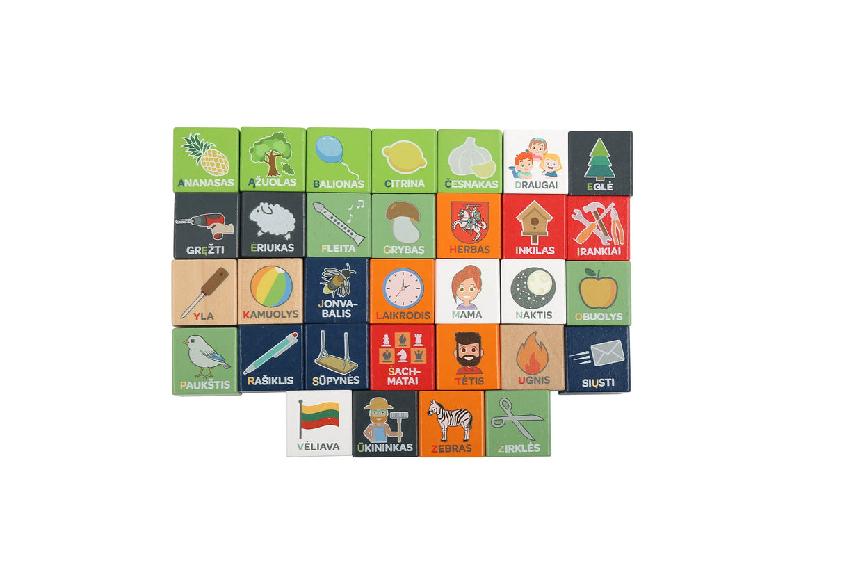 bo. puidust klotsid „Tähestik ja sõnad” LIT