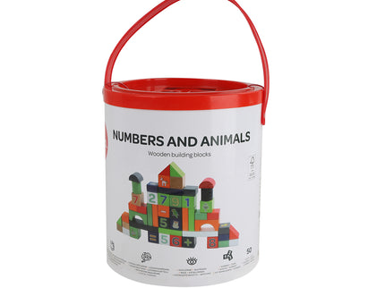 bo. puidust klotsid Numbrid ja Loomad