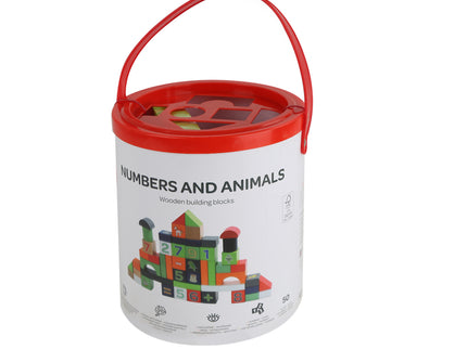 bo. puidust klotsid Numbrid ja Loomad