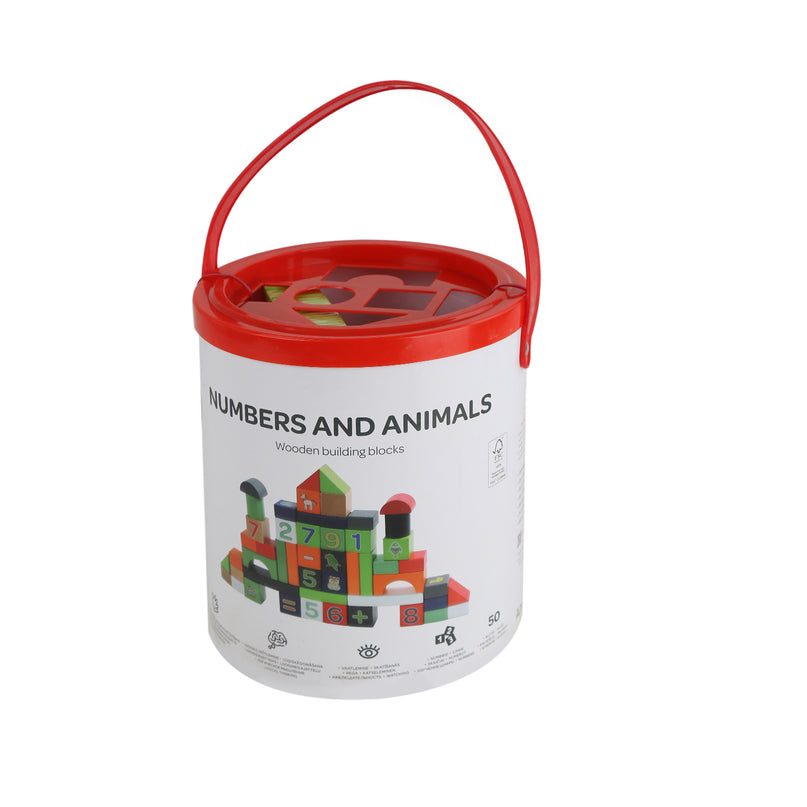 bo. puidust klotsid Numbrid ja Loomad