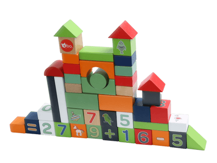 bo. puidust klotsid Numbrid ja Loomad