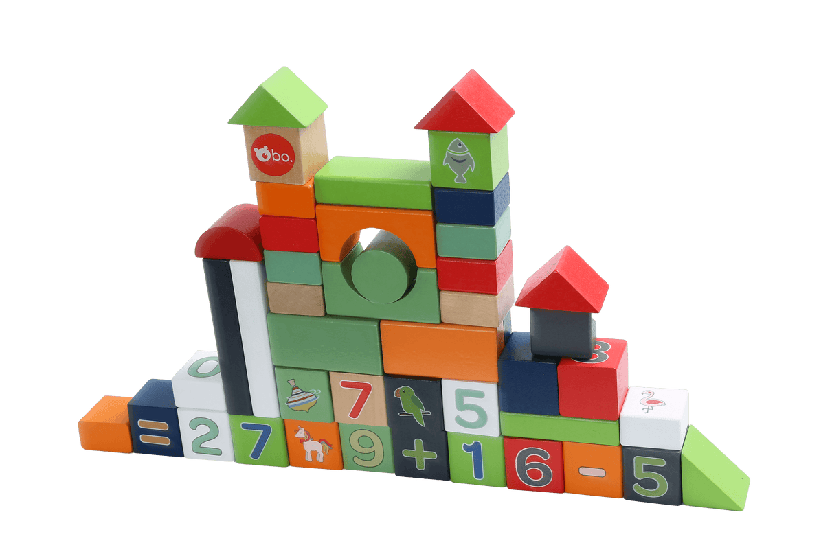 bo. puidust klotsid Numbrid ja Loomad