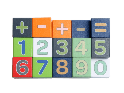 bo. puidust klotsid Numbrid ja Loomad