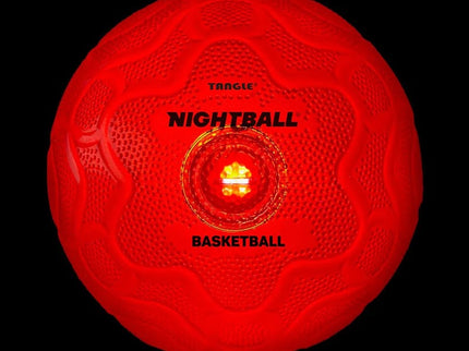 Tangle NightBall Valgustatud punane korvpall, 25 cm