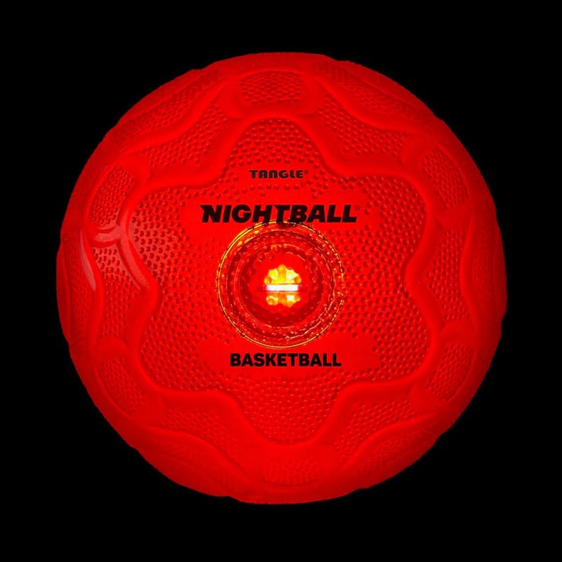 Tangle NightBall Valgustatud punane korvpall, 25 cm