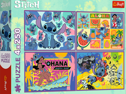 TREFL DISNEY STITCH Puslede komplekt, 4x250 osa