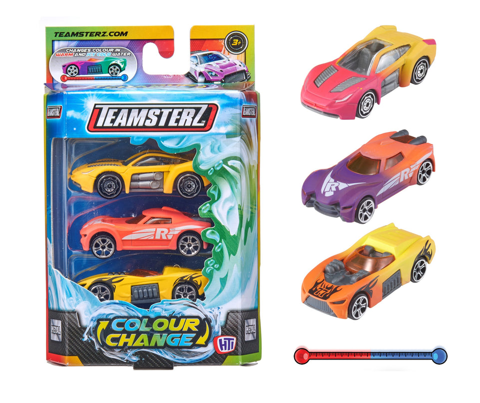 TEAMSTERZ Colour Change metallist mudelautode komplekt, 3tk, 7,5 cm