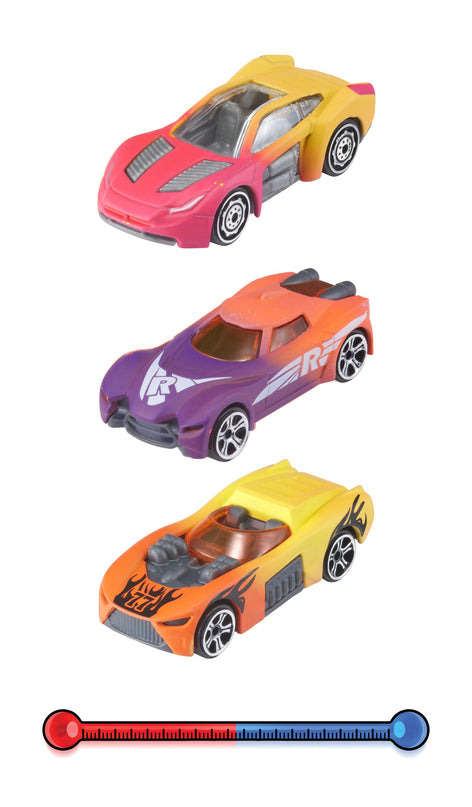 TEAMSTERZ Colour Change metallist mudelautode komplekt, 3tk, 7,5 cm