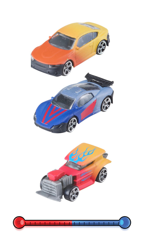 TEAMSTERZ Colour Change metallist mudelautode komplekt, 3tk, 7,5 cm