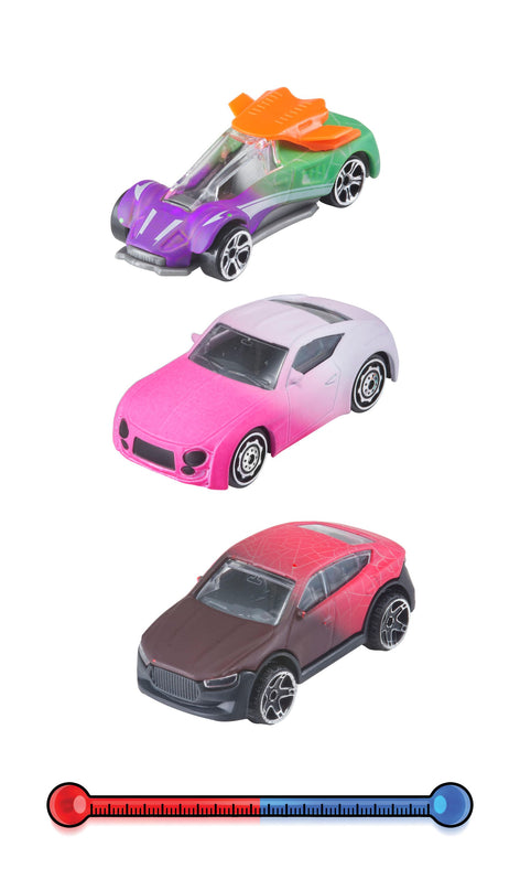 TEAMSTERZ Colour Change metallist mudelautode komplekt, 3tk, 7,5 cm