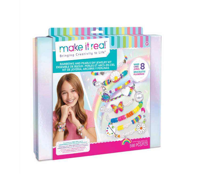 MAKE IT REAL Käekõrude DIY komplekt, vikerkaar ja pärlid