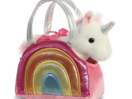 AURORA Fancy Pals Pehme mänguasi Vikerkaare Ükssarvik kandekotis, 17 cm