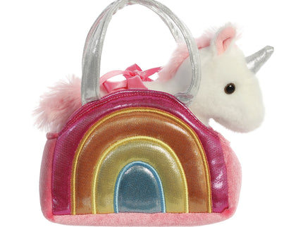 AURORA Fancy Pals Pehme mänguasi Vikerkaare Ükssarvik kandekotis, 17 cm