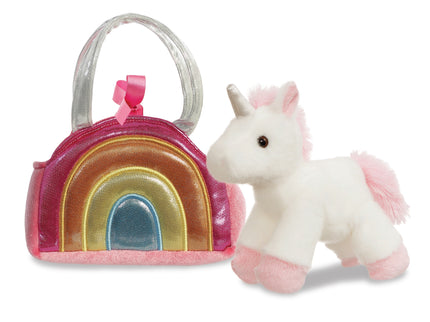 AURORA Fancy Pals Pehme mänguasi Vikerkaare Ükssarvik kandekotis, 17 cm