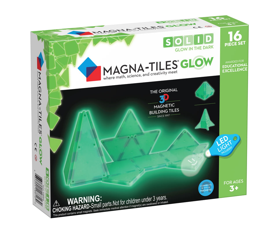 MAGNA-TILES Magnetkonstruktori komplekt Glow, 16 osa