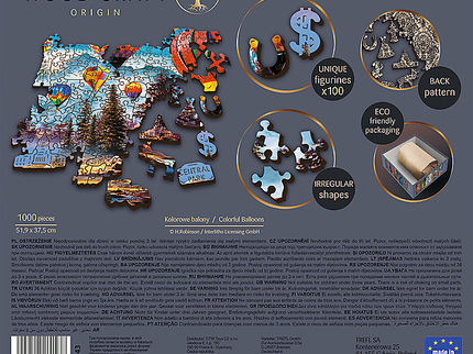 TREFL puidust pusle Värvilised õhupallid, 1000 osa