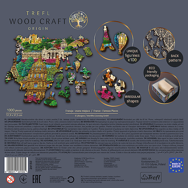 TREFL puidust pusle Kuulsad kohad - Prantsusmaa, 1000 osa