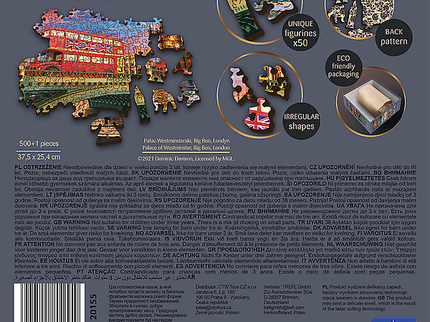 TREFL Puidust pusle Westminster, Big Ben, London, 500 osa