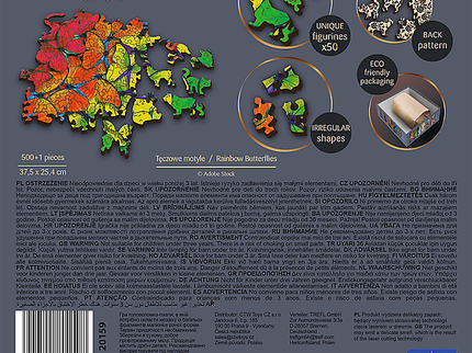 TREFL puidust pusle Värvilised liblikad, 500 osa