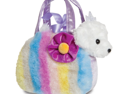 AURORA Fancy Pals pehme mänguasi triibuline kandekott koeraga, 20 cm