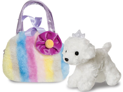 AURORA Fancy Pals pehme mänguasi triibuline kandekott koeraga, 20 cm