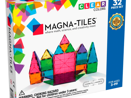 MAGNA-TILES Magnetkonstruktori komplekt Clear colors, 32 osa