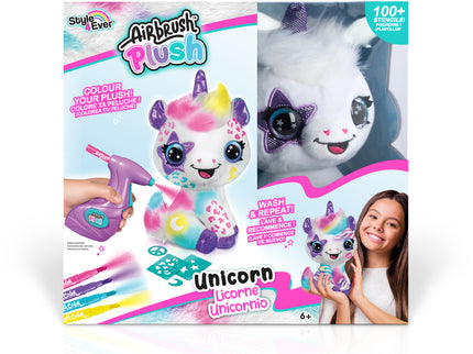 AIRBRUSH PLUSH Pehme mänguasi õhupintsliga Ükssarvik, 25 cm
